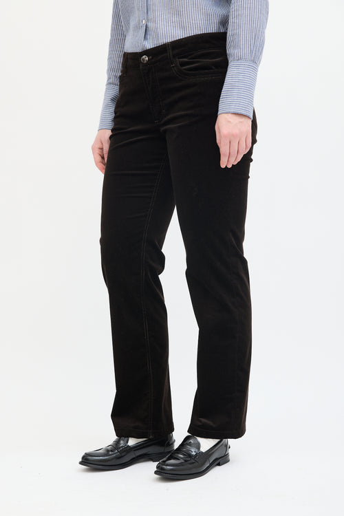 Loro Piana Brown Corduroy Straight Leg Pant