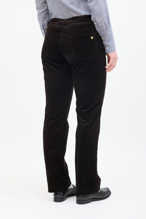 Loro Piana Brown Corduroy Straight Leg Pant