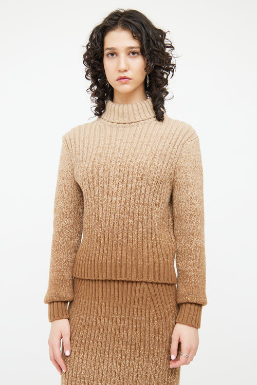 Loro Piana Brown Ombre Cashmere Knit Sweater