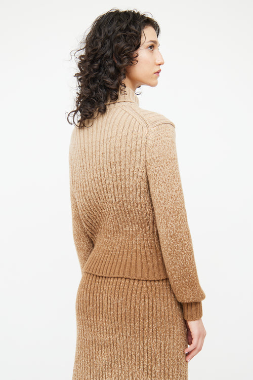 Loro Piana Brown Ombre Cashmere Knit Sweater