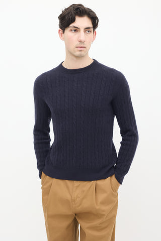 Loro Piana Navy Baby Cashmere Sweater