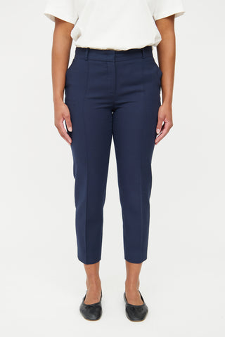 Loro Piana Navy Pleated Pant