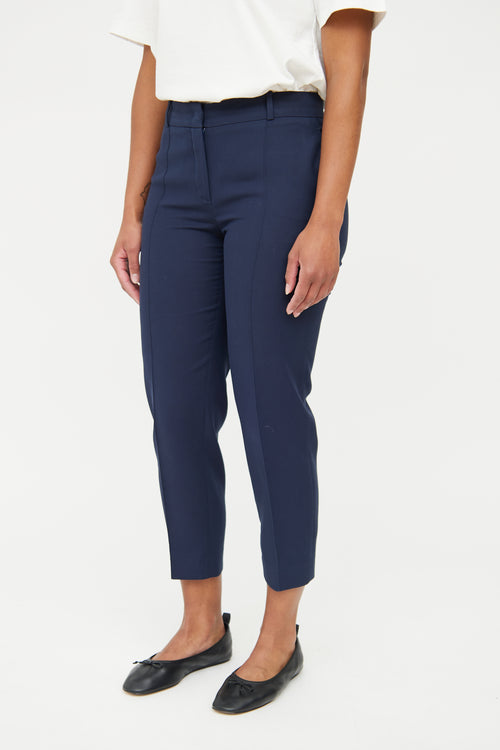 Loro Piana Navy Pleated Pant