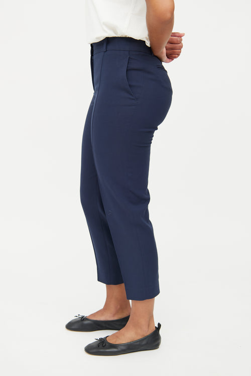 Loro Piana Navy Pleated Pant