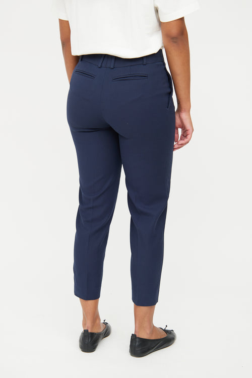 Loro Piana Navy Pleated Pant