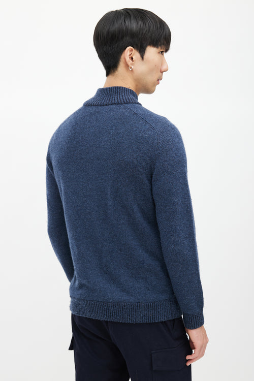 Loro Piana Navy Knit Cashmere Sweater