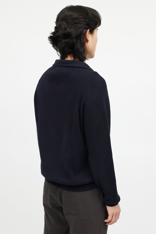 Loro Piana Navy Knit Polo