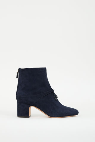 Loro Piana Navy Suede Maxi Charm Boot