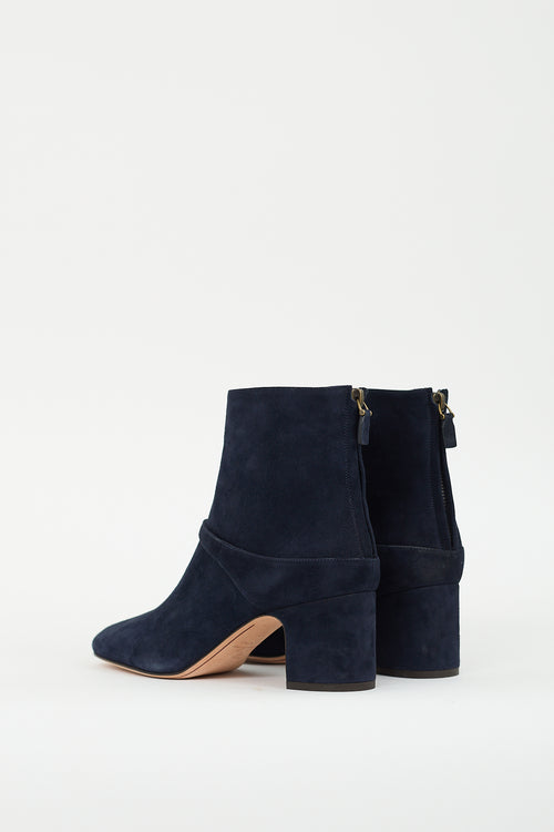 Loro Piana Navy Suede Maxi Charm Boot