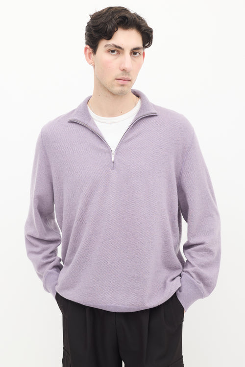 Loro Piana Purple Cashmere Roadster Pull Light Sweater