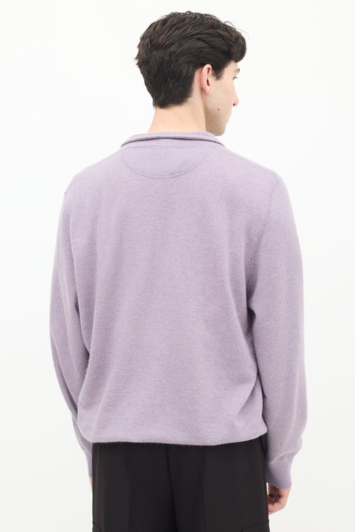 Loro Piana Purple Cashmere Roadster Pull Light Sweater