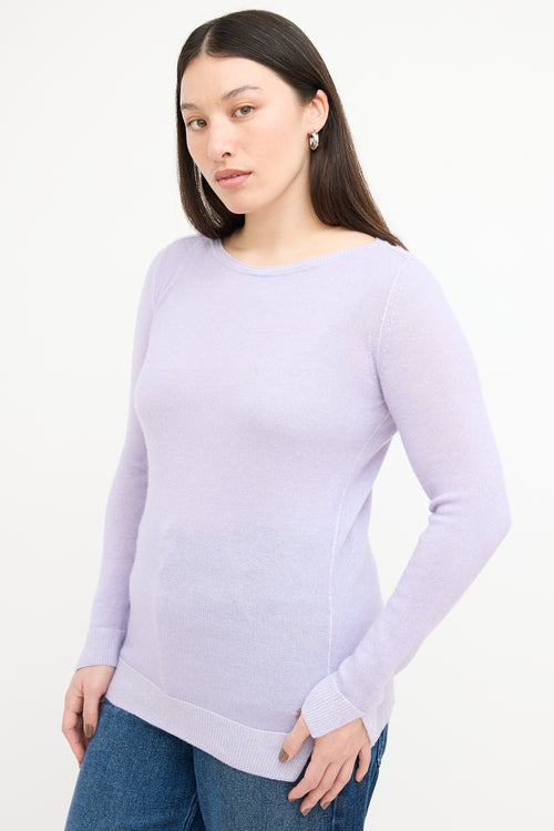 Loro Piana Purple Cashmere 
Silk Vent Sweater