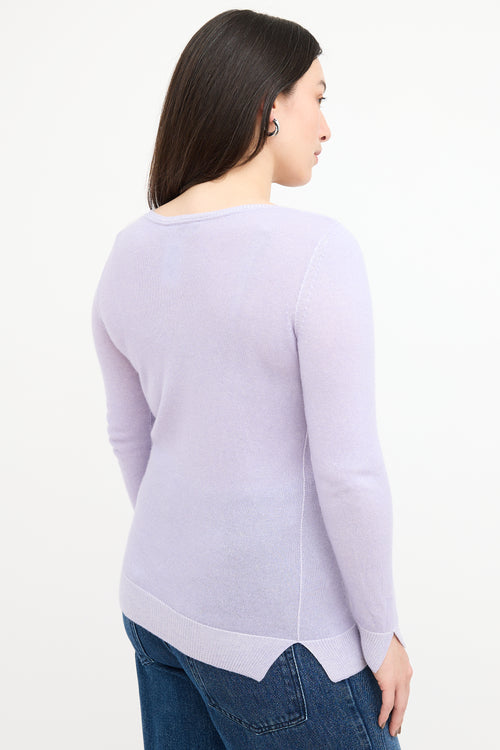 Loro Piana Purple Cashmere 
Silk Vent Sweater