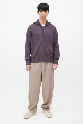 Loro Piana Purple Knit Zip Hoodie