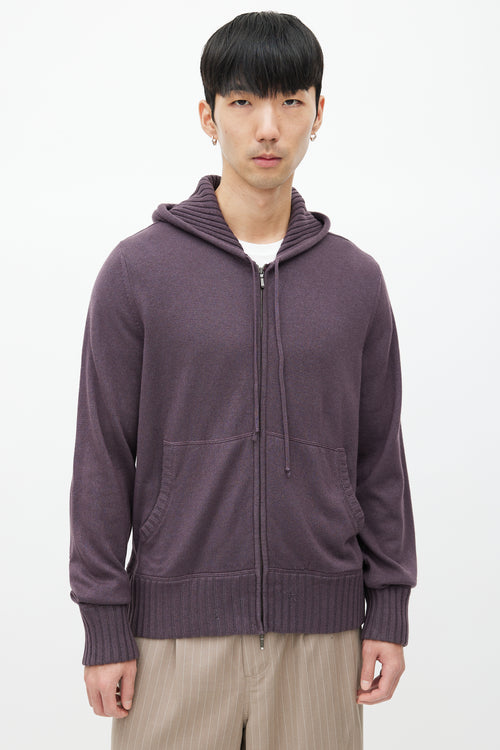 Loro Piana Purple Knit Zip Hoodie