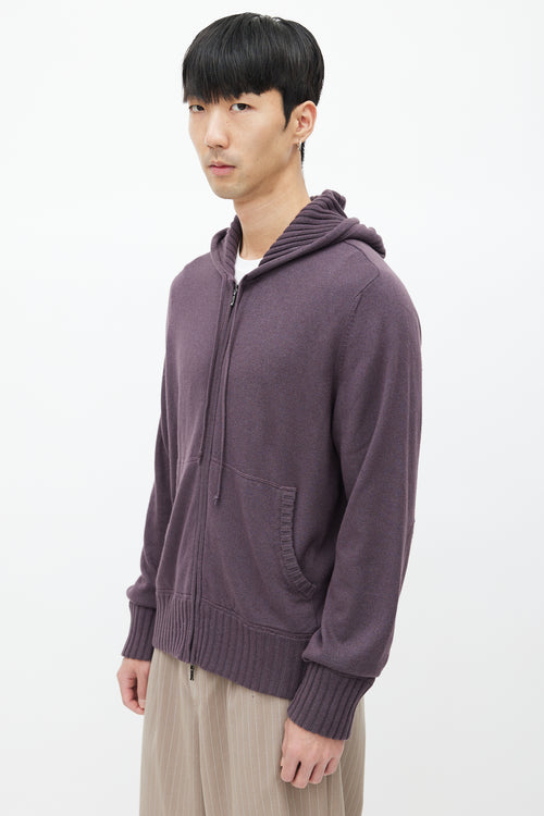 Loro Piana Purple Knit Zip Hoodie