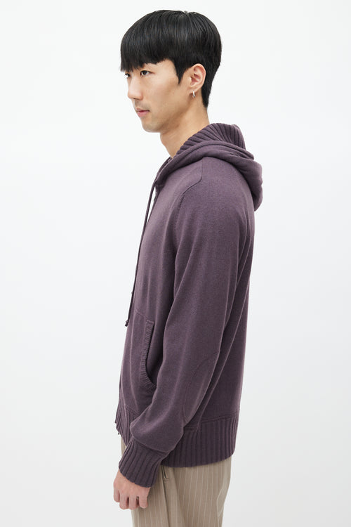 Loro Piana Purple Knit Zip Hoodie