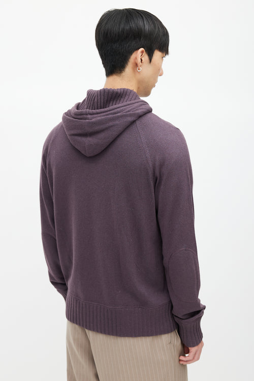 Loro Piana Purple Knit Zip Hoodie