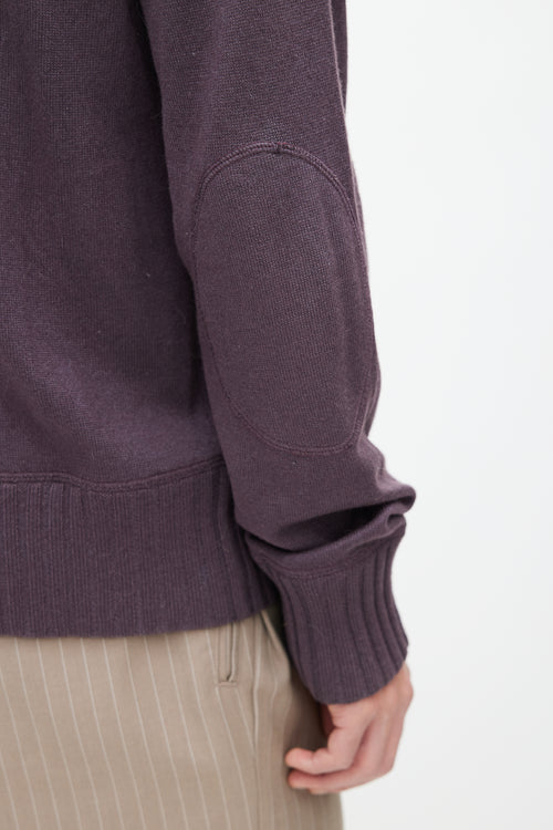 Loro Piana Purple Knit Zip Hoodie