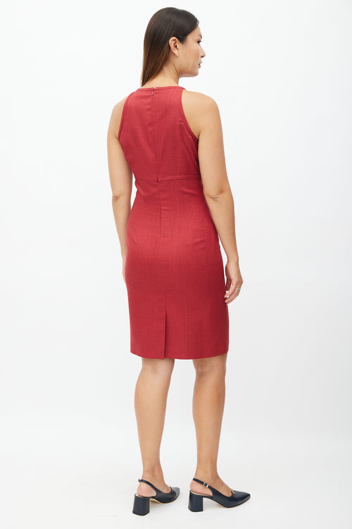 Loro Piana Red Silk 
Cashmere Midi Dress