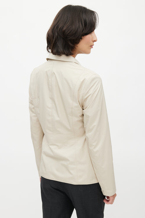 Loro Piana Beige Silk 
Knit Reversible Jacket