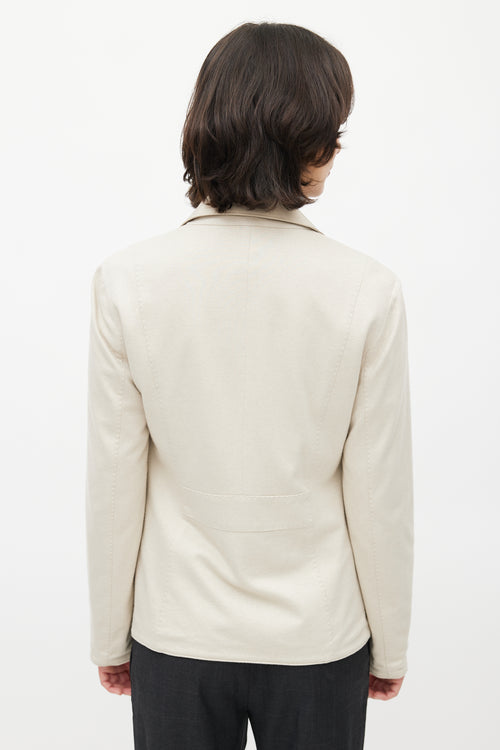 Loro Piana Beige Silk 
Knit Reversible Jacket