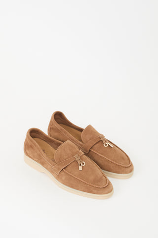 Loro Piana Brown Suede Summer Charms Walk Loafer