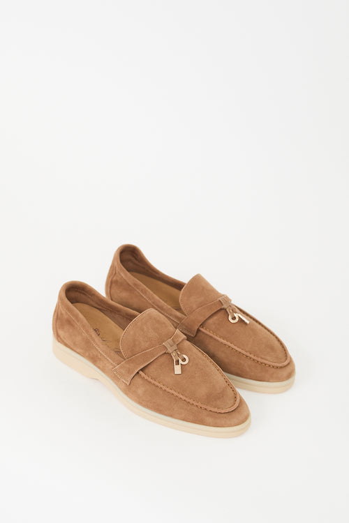 Loro Piana Brown Suede Summer Charms Walk Loafer