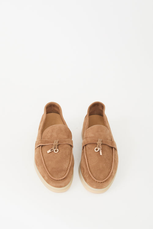 Loro Piana Brown Suede Summer Charms Walk Loafer