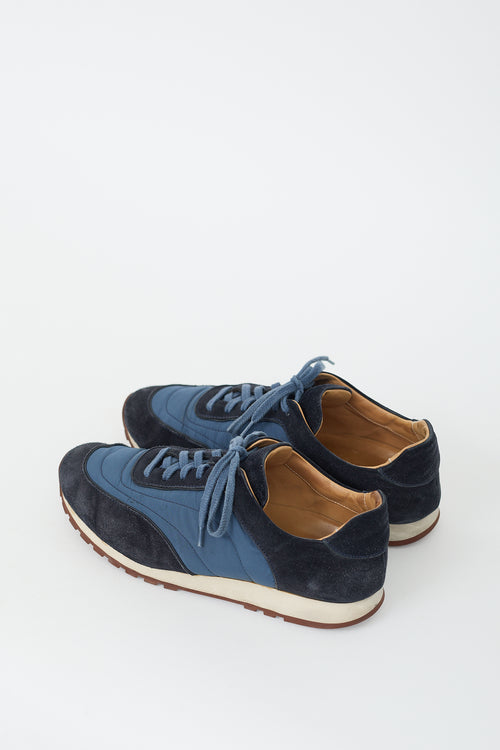 Loro Piana Blue Suede 
Nylon Sneaker