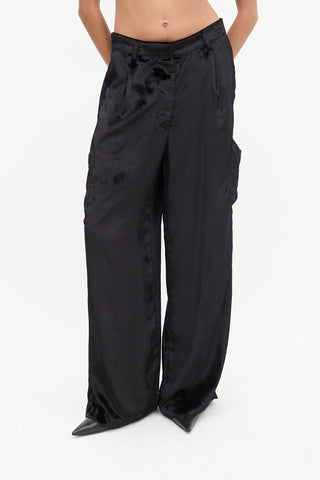 Lou Lou Studio Black Velvet Luli Cargo Trouser