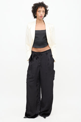 Lou Lou Studio Black Velvet Luli Cargo Trouser