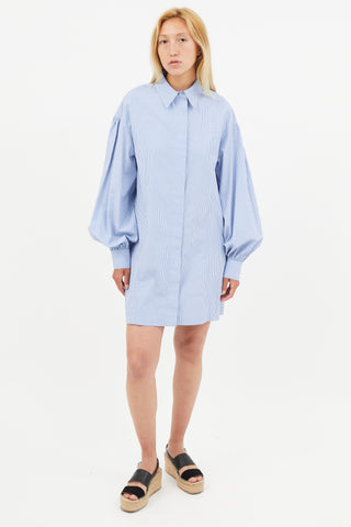 Loulou Studio Blue 
White Stripe Shirt Dress