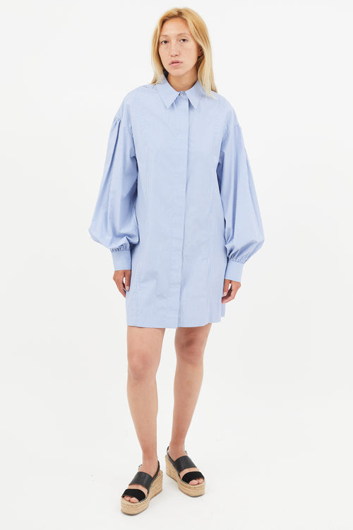 Loulou Studio Blue 
White Stripe Shirt Dress