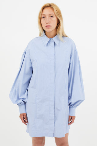 Loulou Studio Blue 
White Stripe Shirt Dress