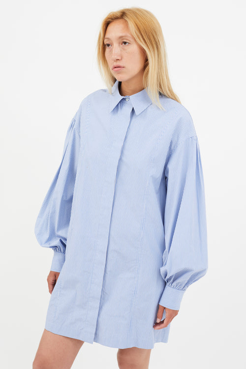 Loulou Studio Blue 
White Stripe Shirt Dress