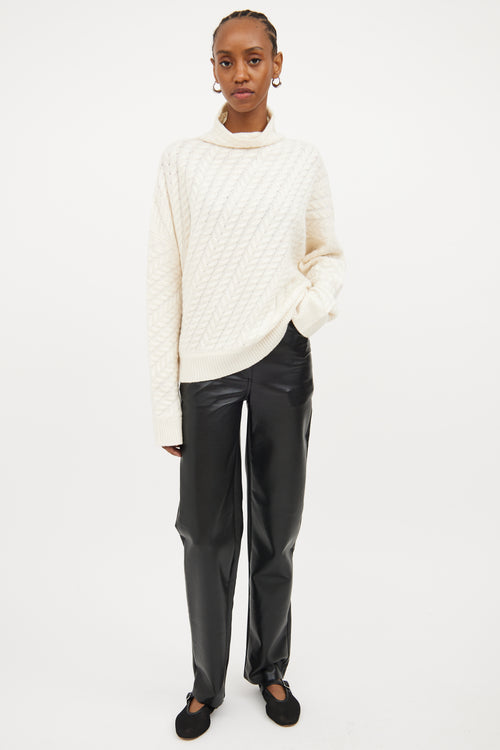 Loulou Studio Cream Knit Cashmere Sweater