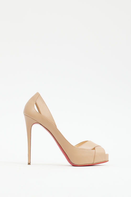 Christian Louboutin Beige Leather Academa Platform Pump