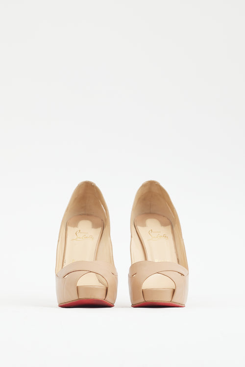 Christian Louboutin Beige Leather Academa Platform Pump