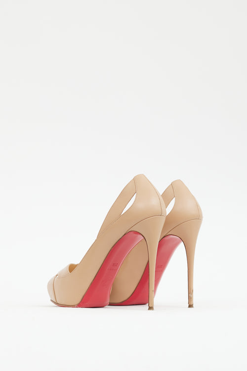 Christian Louboutin Beige Leather Academa Platform Pump