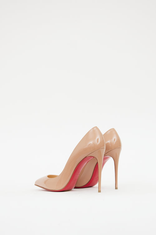 Christian Louboutin Beige Patent Leather Pigalle Follies 101 Heel