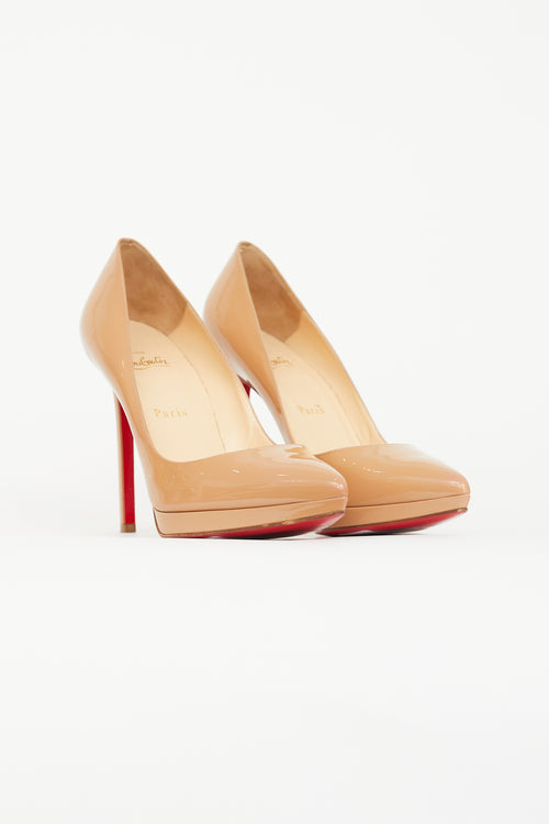 Christian Louboutin Beige Patent Pigalle 120mm Pump