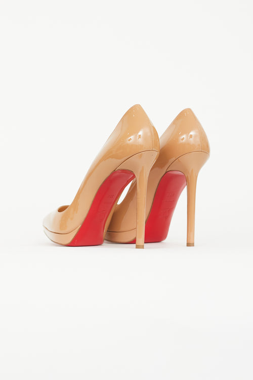 Christian Louboutin Beige Patent Pigalle 120mm Pump