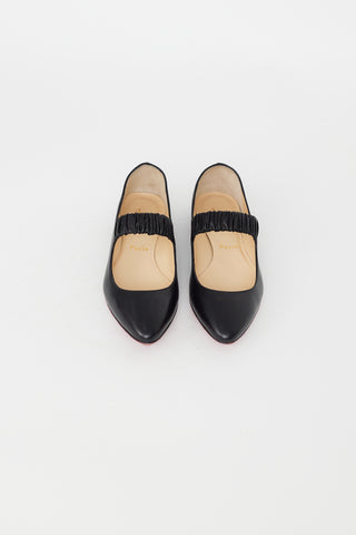 Christian Louboutin Black Leather Mary Jane Flat