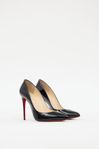 Christian Louboutin Black Patent Pigalle Follies 100 Heel