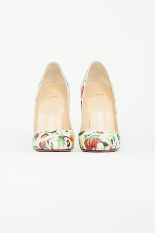 Christian Louboutin White 
Multi Kate Mosaique 120mm Pump