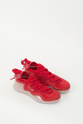 Christian Louboutin Red Suede Arpoador Low Sneaker