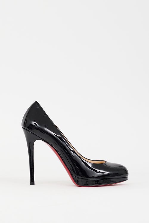 Christian Louboutin Black Patent Leather New Simple 110 Pump