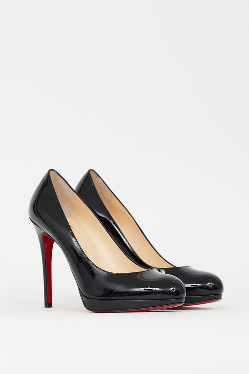 Christian Louboutin Black Patent Leather New Simple 110 Pump