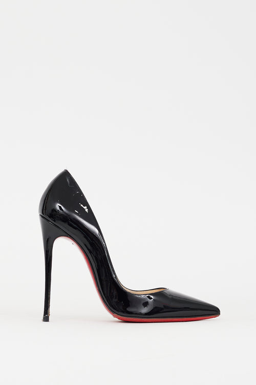 Christian Louboutin Black Patent Leather Kate 120 Pump